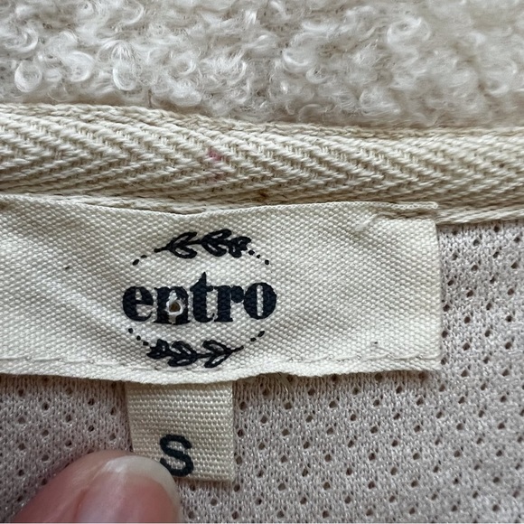 Entro Pullover Colorblock Fleece Tan Grey Cream Sherpa Snap Neck Cozy Size Small - Picture 4 of 7